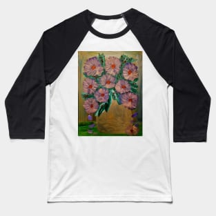 Purple gold flowers bouquet in a metallic gold vase Baseball T-Shirt